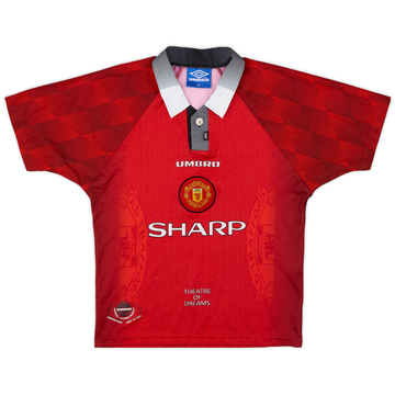 1996-98 Manchester United Home Shirt - 7/10 - (L.Boys)