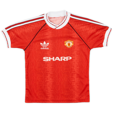1990-92 Manchester United Home Shirt - 8/10 - (M.Boys)