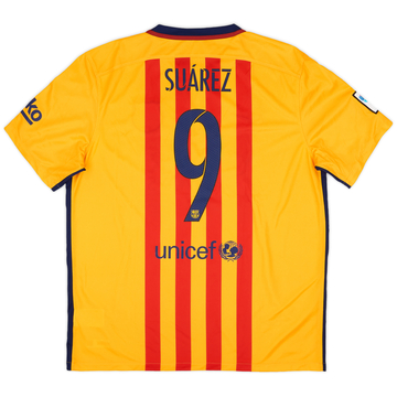 2015-16 Barcelona Away Shirt Suarez #9 (XL)