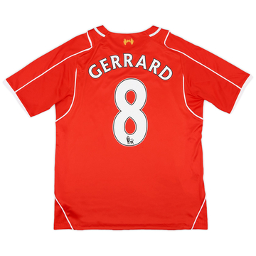 2014-15 Liverpool Home Shirt Gerrard #8 - 8/10 - (S)