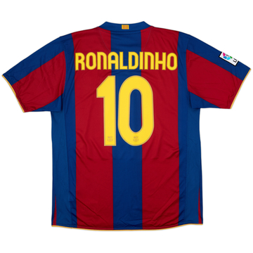 2007-08 Barcelona Home Shirt Ronaldinho #10 - 8/10 - (S)