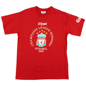 2005-06 Liverpool Reebok 2005 CL Winners Tee - 9/10 - (XS)