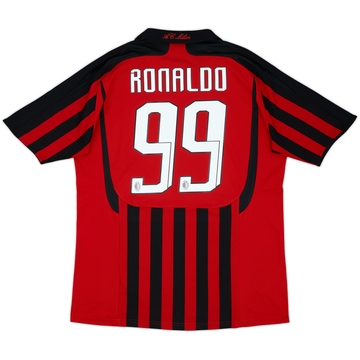 2007-08 AC Milan Home Shirt Ronaldo #99 - 9/10 - (L)