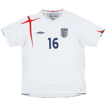 2005-07 England Home Shirt #16 - 6/10 - (XL)