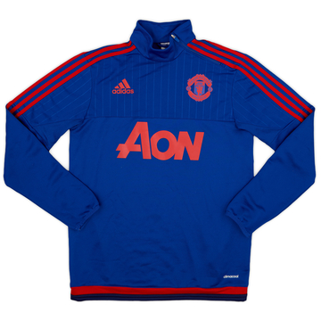 2015-16 Manchester United adidas 1/4 Zip Sweat Top - 8/10 - (S)