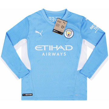 2021-22 Manchester City Home L/S Shirt (S.Kids)