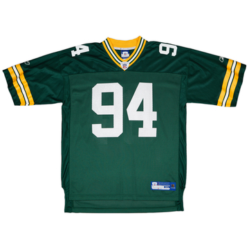 2005-06 Green Bay Packers Gbaja-Biamila #94 Reebok On Field Home Jersey - 9/10 - (XL)