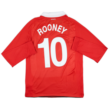 2010-11 Manchester United Home L/S Shirt Rooney #10 - 6/10 - (M)