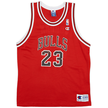 1995-98 Chicago Bulls Jordan #23 Champion Away Jersey - 5/10 - (XL.Boys)
