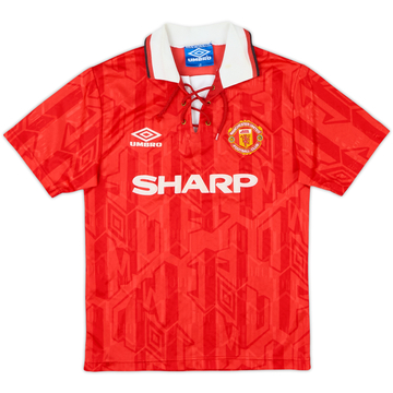 1992-94 Manchester United Home Shirt - 8/10 - (L.Boys)