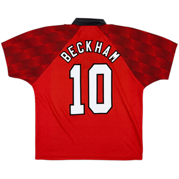 1996-98 Manchester United Home Shirt Beckham #10 - 8/10 - (M)