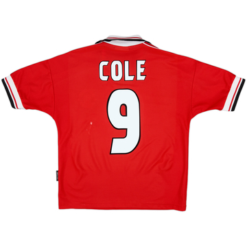 1998-00 Manchester United Home Shirt Cole #9 - 8/10 - (Y)