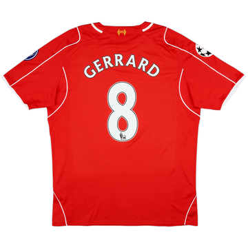 2014-15 Liverpool Home Shirt Gerrard #8 - 7/10 - (XL)