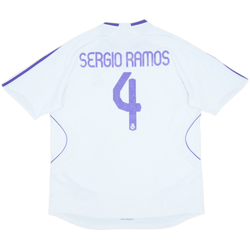 2007-08 Real Madrid Home Shirt Sergio Ramos #4 - 6/10 - (XXL)