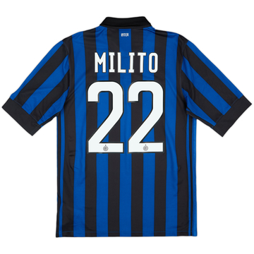 2011-12 Inter Milan Home Shirt Milito #22 - 6/10 - (S)