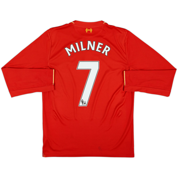 2015-16 Liverpool Home L/S Shirt Milner #7 - 7/10 - (S)