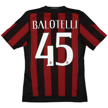 2015-16 AC Milan Home Shirt Balotelli #45 - 8/10 - (S)