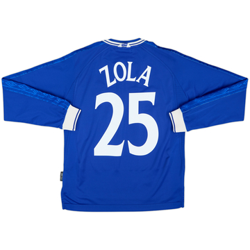 1999-01 Chelsea Home L/S Shirt Zola #25 - 8/10 - (Y)
