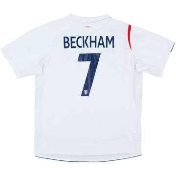 2005-07 England Home Shirt Beckham #7 - 10/10 - (L)