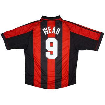 1998-00 AC Milan Home Shirt Weah #9 - 9/10 - (XL)