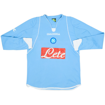 2007-08 Napoli Home L/S Shirt - 4/10 - (M)