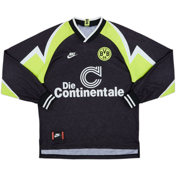 1995-96 Borussia Dortmund Away L/S Shirt - 8/10 - (XL.Boys)