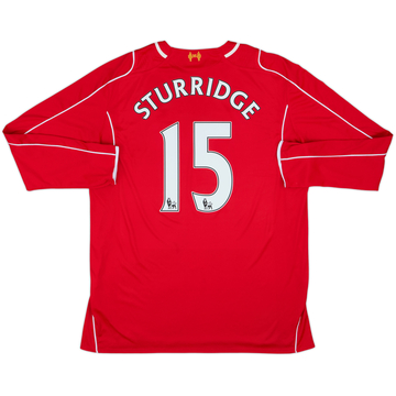 2014-15 Liverpool Home L/S Shirt Sturridge #15 - 7/10 - (XL)