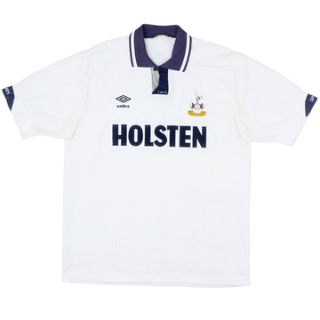 1991-93 Tottenham Home Shirt #8 (Gascoigne) - 8/10 - (L)