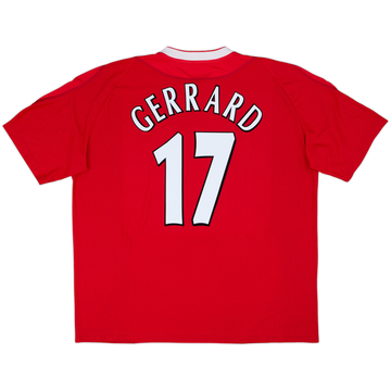 2002-04 Liverpool Home Shirt Gerrard #17 - 9/10 - (XXL)