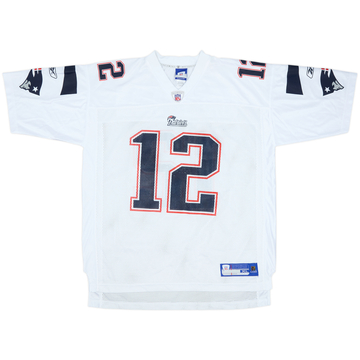 2005-06 New England Patriots Brady #12 Reebok On Field Away Jersey - 9/10 - (XL)