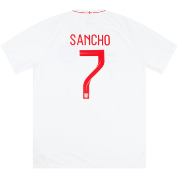 2018-19 England Home Shirt Sancho #7VS