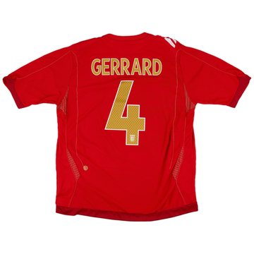 2006-08 England Away Shirt Gerrard #4 - 7/10 - (XL)