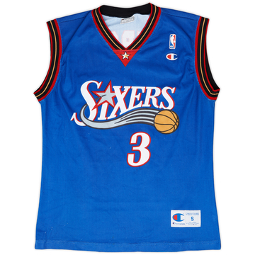 1999-00 Philadelphia 76ers Iverson #3 Champion Alternate Jersey - 9/10 - (S)