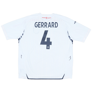 2007-09 England Home Shirt Gerrard #4 - 9/10 - (XXL)
