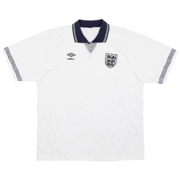 1990-92 England Home Shirt - 8/10 - (XL)