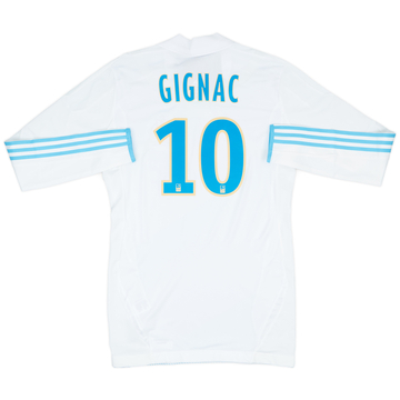 2011-12 Olympique Marseille Player Issue TechFit Home L/S Shirt Gignac #10 (XL)