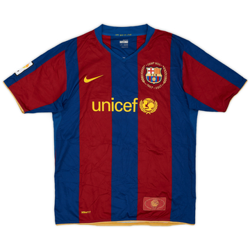 2007-08 Barcelona Home Shirt - 9/10 - (XL.Boys)