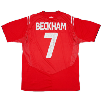 2004-06 England Away Shirt Beckham #7 - 6/10 - (M)