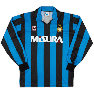 1990-91 Inter Milan Home L/S Shirt - 7/10 - (L)