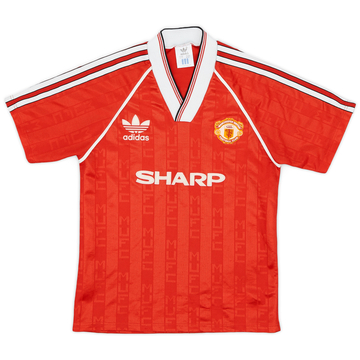 1988-90 Manchester United Home Shirt #7 - 7/10 - (L.Boys)