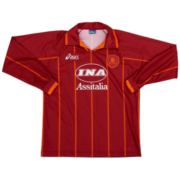 1996-97 Roma Home L/S Shirt - 8/10 - (XL.Boys)