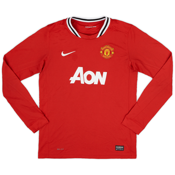 2011-12 Manchester United Home L/S Shirt - 6/10 - (L.Boys)