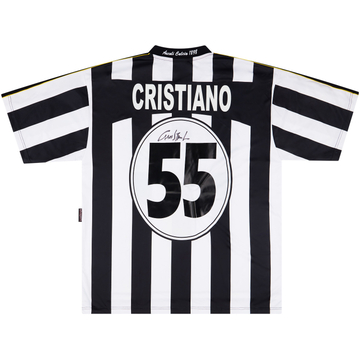 2003-04 Ascoli Match Issue Signed Home Shirt Cristiano #55