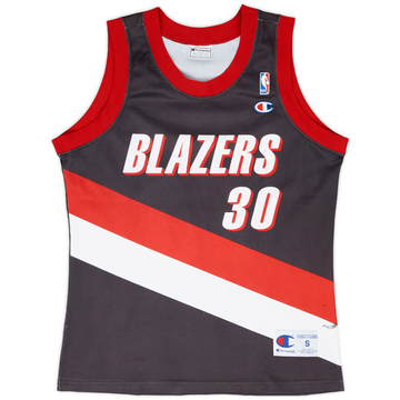 1996-02 Portland Trail Blazers Wallace #30 Champion Away Jersey - 5/10 - (S)