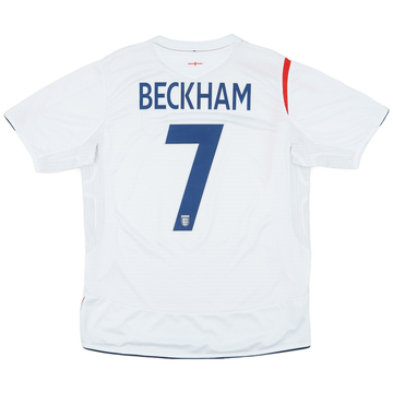 2005-07 England Home Shirt Beckham #7 - 6/10 - (L)