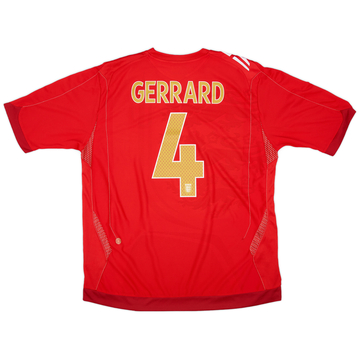 2006-08 England Away Shirt Gerrard #4 - 6/10 - (XXL)