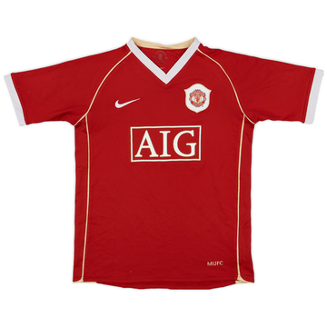 2006-07 Manchester United Home Shirt - 7/10 - (L.Boys)