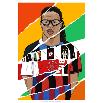 1991-2014 Edgar Davids Career In Shirts A3 Print/Poster