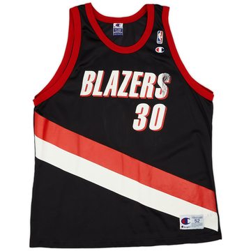 1996-02 Portland Trail Blazers Wallace #30 Champion Away Jersey (Good) XXL