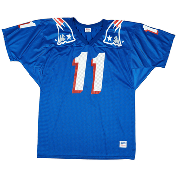 1995-99 New England Patriots Bledsoe #11 Wilson Staff Home Jersey (Excellent) L